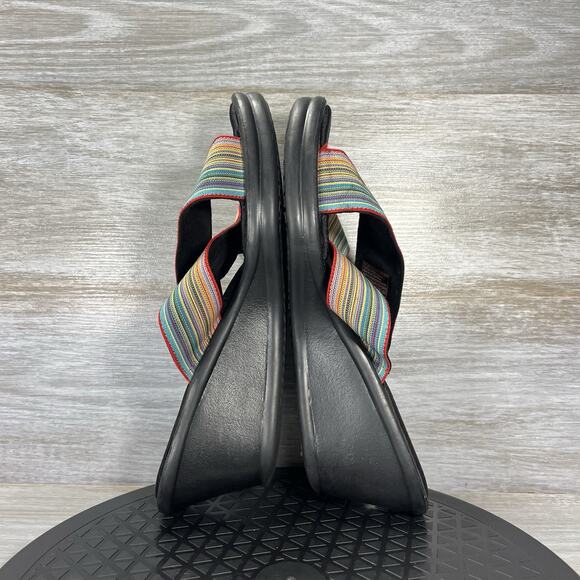 Skechers Women’s Memory Foam Stretch Woven Rainbow Platform Sandals Size 11 - Picture 7 of 8